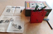 Märklin Metallbau Uhrwerkmotor 201, m. Schlüssel, französische Anleitung, Karton