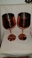 2x Edelstahl Weinglas Kupferfarben 400 ml Weinbecher Rotweinglas Weißweinglas