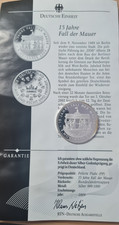 Seltene Gedenkmünze  999 Silber 15 Jahre Fall der Mauer 2004 Mauerfall 1989 #3