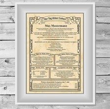 Geburtstagsurkunde Urkunde zum Geburtstag Geschenk 18 20 30 40 50 60 70 80 90 