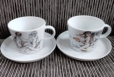 Arzberg Body Talk Saeco® 2 Kaffeetassen mit Untertassen Erik Andersen braun TOP