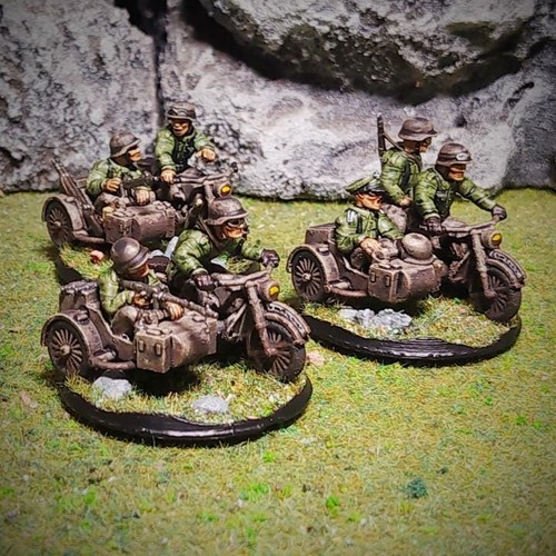 Wwii german side car bikers - german,
