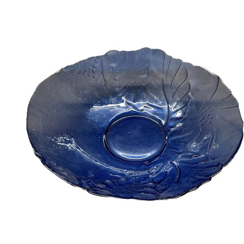 Große blaue glasschale - große,