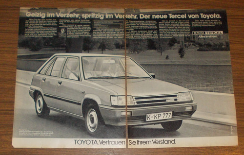 Seltene werbung toyota tercel - toyota,