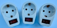 3 schaltbare Steckdosen mit Schalter Zwischenstecker Stecker Schuko Adapter