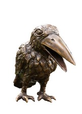Bronze skulptur idyl rabe - idyl,