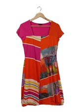 AVENTURES DES TOILES Strickkleid Damen Kleid Gr. DE 40 hellorange-pink-blau