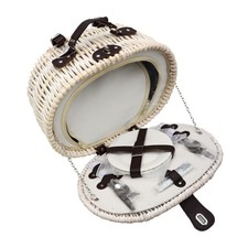 UNUS® Fahrradkorb Picknickkorb Kühlfunktion mit Geschirr 2 Personen Weidenkorb