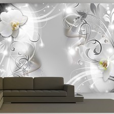 Silber Blumen Deko Abstrakt