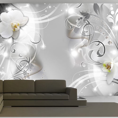 Silber blumen deko abstrakt - silber,
