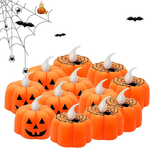 12x led halloween kürbis - led,