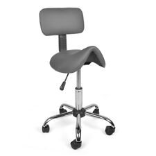 Hocker Rollhocker mit Lehne Grau Drehbar Stuhl Büro Rollhocker Höhenverstellbar