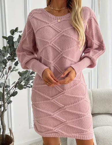 Zopfmuster strickkleid mit - zopfmuster,