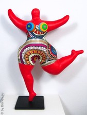 Bunte Nana-Figur  38cm von Biriney handgefertigt Hommage an Niki de Saint Phalle