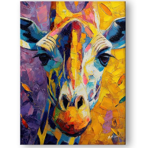 Leinwandbild giraffe abstrakt - leinwandbild,
