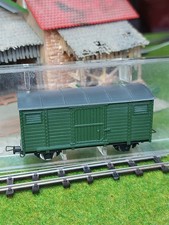 Egger Bahn Güterwagen, grün, silbernes Dach, OVP, H0e, Schmalspur