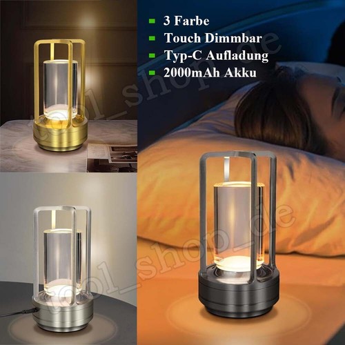 Akku led tischlampe - tischlampe, kristall