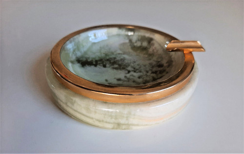Grüner onyx aschenbecher mit - grüner,