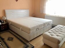 Boxspringbett Istikbal, 180x200 Kunstleder Weiß mit Matratze und Bettkasten 