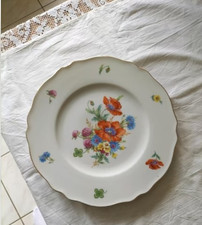 K&A Krautheim Selb Bavaria Prunkteller Kuchenteller Wiesenblumen Goldrand 27 cm