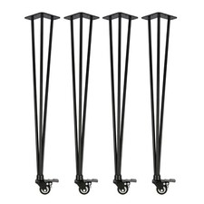 Hairpin Legs rollbar beweglich Haarnadel Tischbeine + Rollen Tischgestell mobil