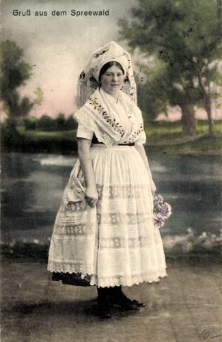 Spreewald frau tracht - ak,