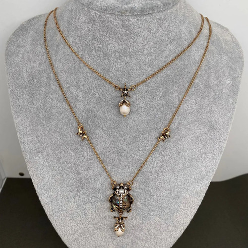 Doppelkette halskette mit - doppelkette,
