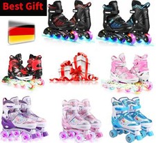 Kinder Inliner Skate Rollschuhe 31-42/27-38 Verstellbar Roller Skates Blinkende