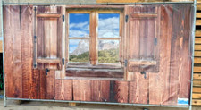 Holzwand bauzaunplane banner - holzwand,