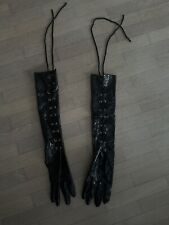lange Handschuhe Lack schwarz Karneval Damen sexy Hexe Teufel