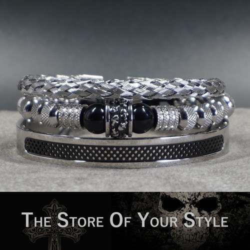 3er set edelstahl armband - set,