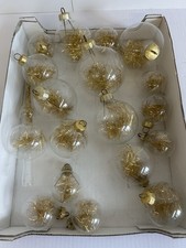 Konvolut alter Weihnachtsschmuck Christbaumschmuck Spitze Glas gold Tinsel