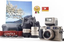 3 Objektive [alle Top NEUWERTIG mit Blitz + Tasche] Contax G2 Filmkamera 28...