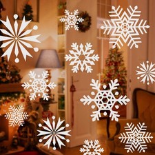 100er Fensterbilder Weihnachten Schneeflocken Deko Aufkleber Winter Fensterdeko