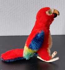 Steiff Stofftier Vogel Papagei, roter Ara, ca.  13 cm