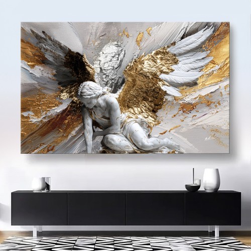 Leinwand bild engel weiß - leinwand,