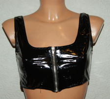 LACK - Büste * Mieder * Corsage KNAUTSCHLACK  lackschwarz Reißverschluß  Gr. S/M