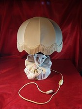 Alte Pierrot Harlekin Leute Tischlampe Nachttischlampe Keramik Stoffschirm (5547