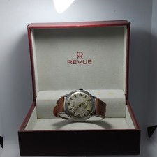 Vintage Revue Armbanduhr 1950er Jahre überholt mit Originalkarton