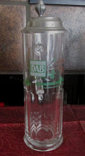 DAB Dortmunder Actien-Bier Bierkrug Glas 0,5 l  mit Zinndeckel ***TOP***
