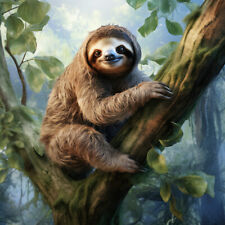 Wandbild Faultier Baum