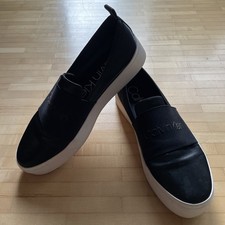 Calvin Klein elegante Designer Schuhe Sneaker Gr.40 Schwarz Top Zustand