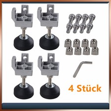 4x Standfuß Nut 8 40x40 Aluminium Fuß Verbinder Stellfuß Alu Profil Nivellierfuß