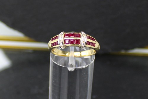 Rubin diamant goldring - rubin-diamant,