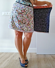 ZAND Amsterdam Reversible Wrap Skirt Floral Patterns Hippie, hand made, S-XL...