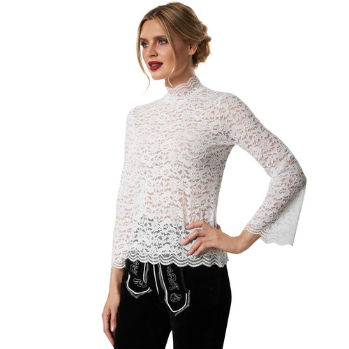 Trachtenbluse blumen dirndl - trachtenbluse,