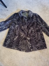 Zauberhafte Samtnerz Seiden Nerz Pelzjacke  Gr.52 54Pelzmantel geschoren Pelz