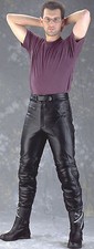 Motorrad Lederhose schwarz