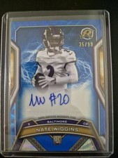 Topps Chrome 2024 Resurgence Rookie Signatures Blue Wave Nate Wiggins 35/99
