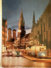 Farb-AK München Marienplatz Rathaus Trambahn Typ J Linie 19 zur Wiesenzeit